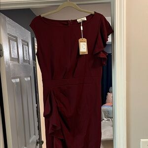 Elegant Burgundy Dress